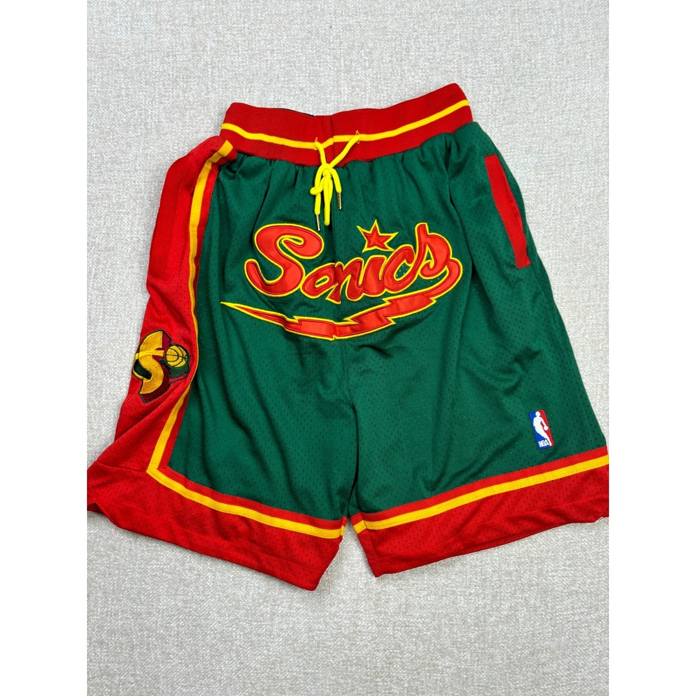 Just Don Seattle SuperSonics 1995-96 Basketball Shorts Green Red Mens Size M